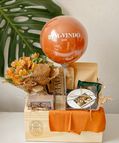 CAIXOTE CAFÉ COM FLORES COMPLETO